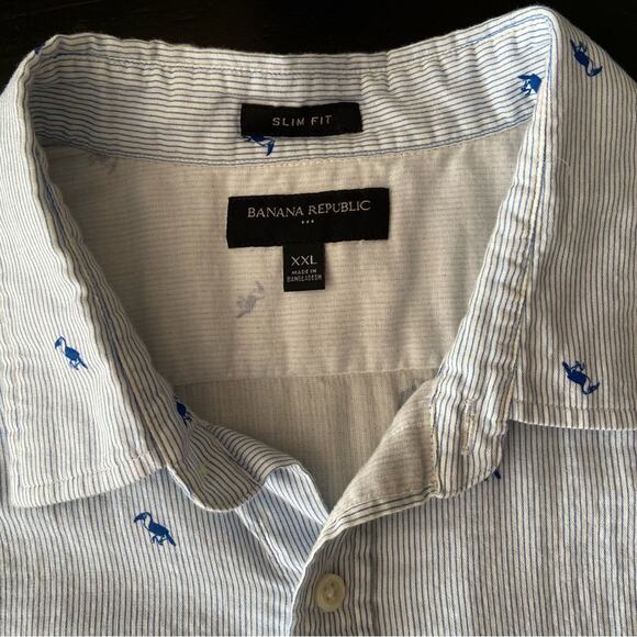 BANANA REPUBLIC Soft Cotton Slim-Fit Button Down Shirt sz XXL - Picture 3 of 5